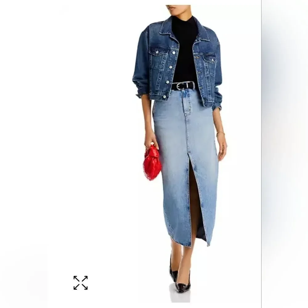 Derek Lam 10 Crosby Sutton High Waisted Denim Maxi Skirt - Picture 10 of 14
